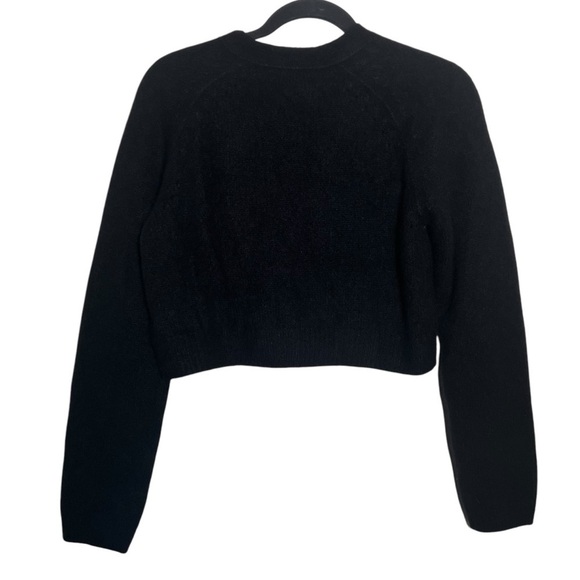 AlexaChung Black Chandra Cashmere Silk Cropped Cardigan NWT Large - Picture 2 of 14